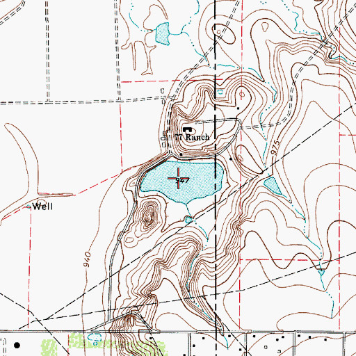 Topographic Map of Seventy-Seven Ranch Lake, TX