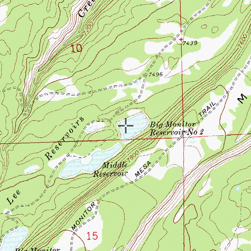 Topographic Map of Big Monitor Reservoir Number 2, CO