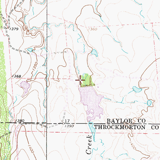 Topographic Map of Hunt Lake Dam, TX