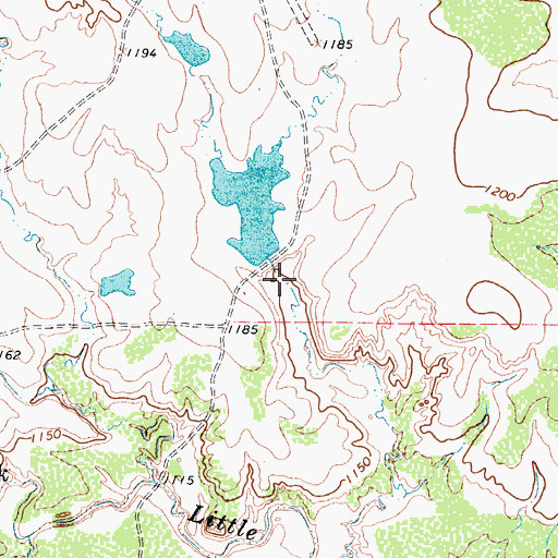 Topographic Map of Cowan Lake Dam, TX