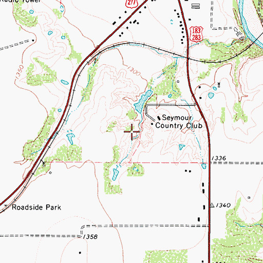 Topographic Map of Seymour Country Club Lake, TX