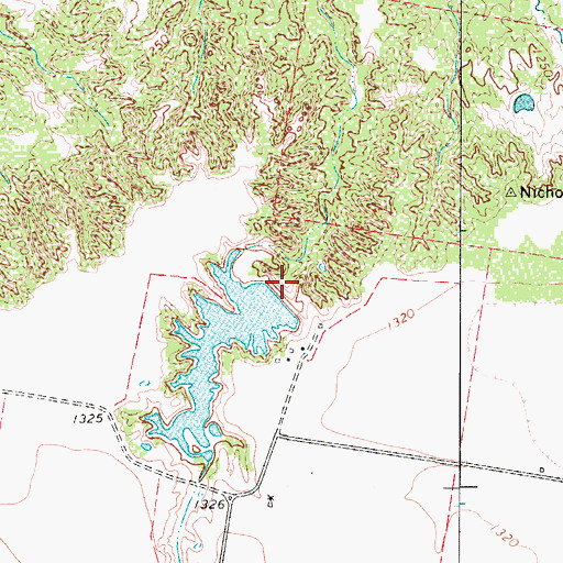 Topographic Map of Peacock Dam, TX