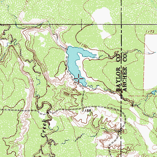 Topographic Map of Brushy Tank, TX