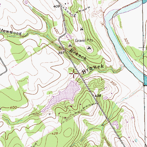 Topographic Map of Lake Winiwaca Dam, TX