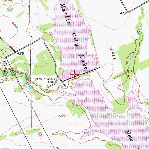 Topographic Map of Marlin Old City Lake Dam, TX