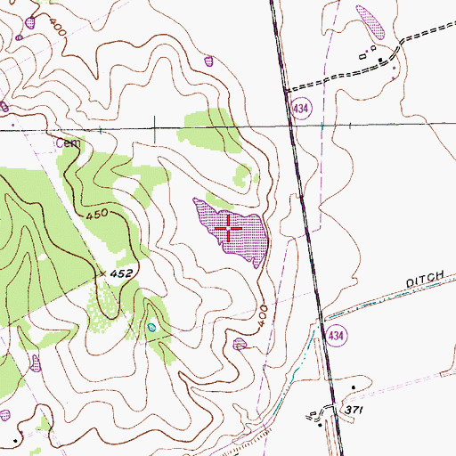 Topographic Map of Tomlinson Lake, TX