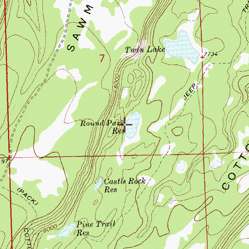 Topographic Map of Round Park Reservoir, CO