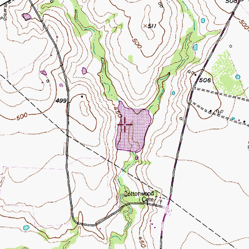 Topographic Map of Soil Conservation Service Site 7 Dam, TX