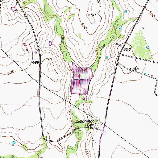 Topographic Map of Soil Conservation Service Site 7 Reservoir, TX