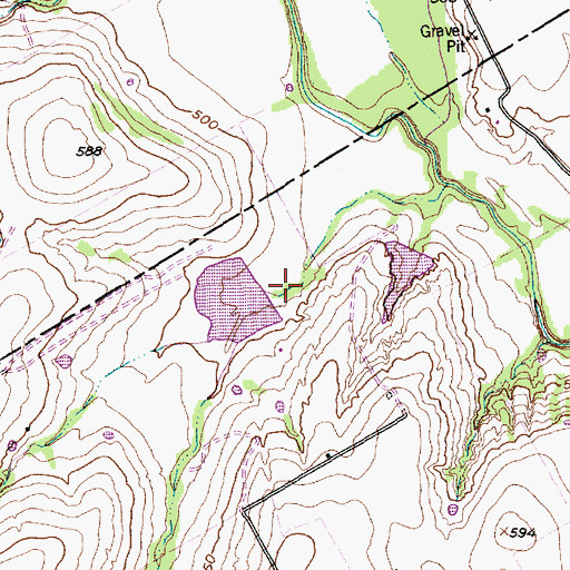 Topographic Map of Soil Conservation Service Site 27 Dam, TX