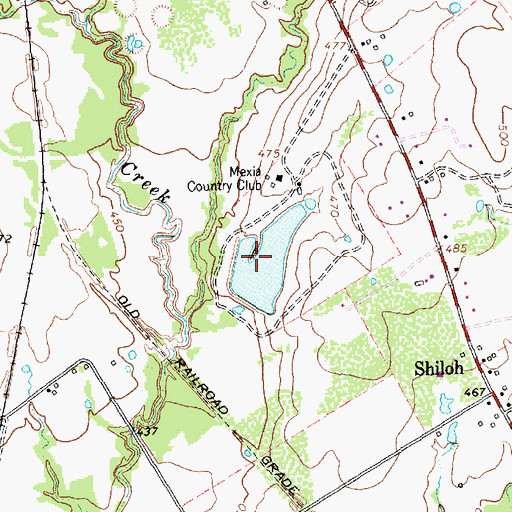 Topographic Map of Mexia Country Club Lake, TX