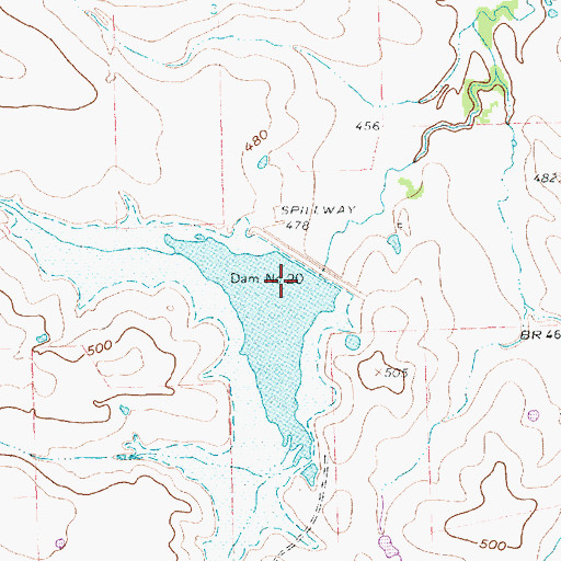 Topographic Map of Soil Conservation Service Site 20 Reservoir, TX