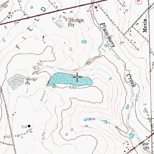Topographic Map of Fortson Lake Dam, TX