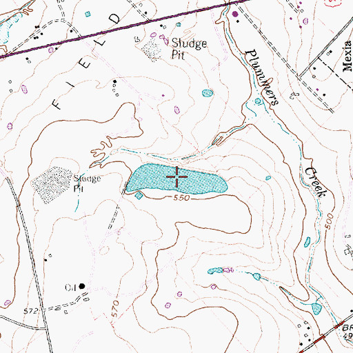 Topographic Map of Fortson Lake, TX