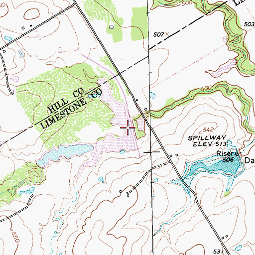 Topographic Map of Soil Conservation Service Site 4 Dam, TX