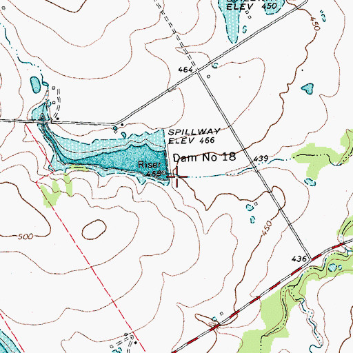 Topographic Map of Soil Conservation Service Site 18 Dam, TX