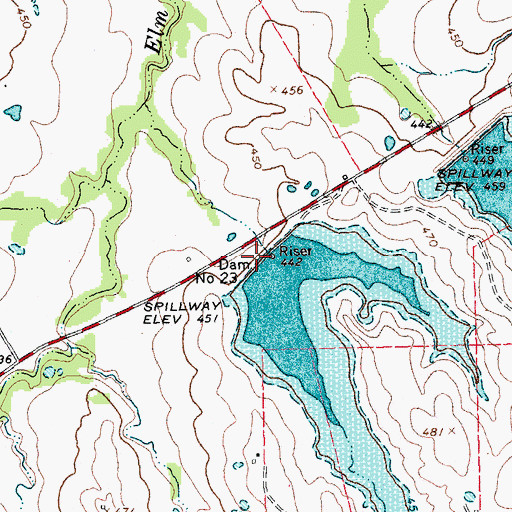 Topographic Map of Soil Conservation Service Site 23 Dam, TX