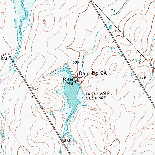 Topographic Map of Soil Conservation Service Site 9a Reservoir, TX