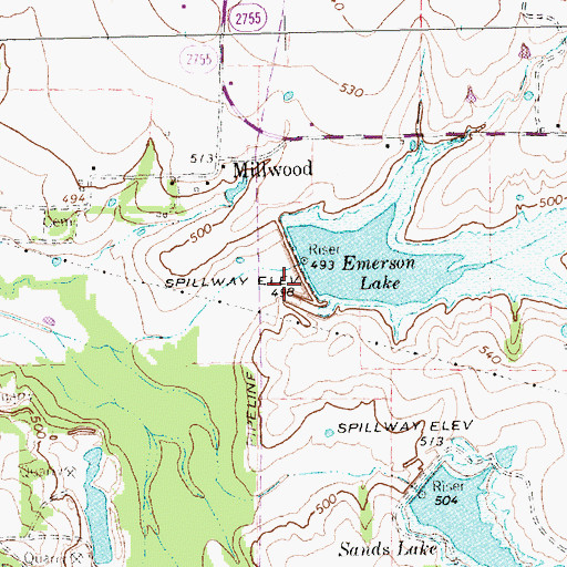 Topographic Map of Soil Conservation Service Site 3a Reservoir, TX