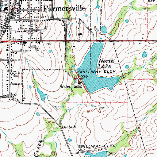 Topographic Map of Soil Conservation Service Site 83a Dam, TX