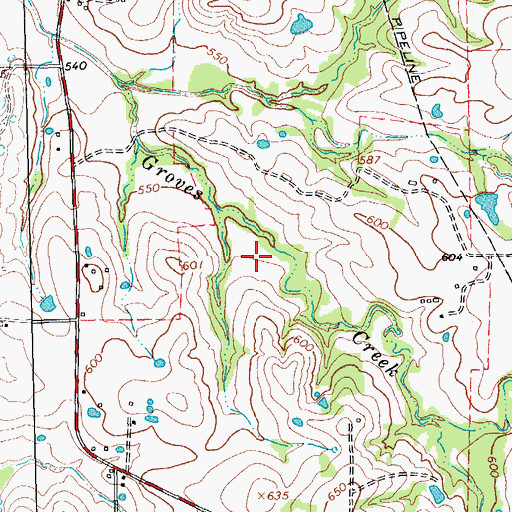 Topographic Map of Soil Conservation Service Site 80 Reservoir, TX