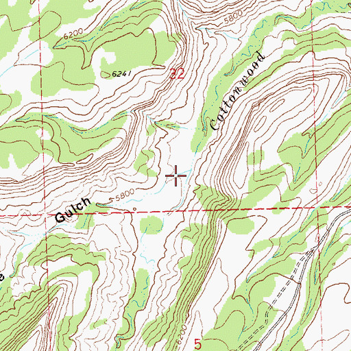 Topographic Map of Grade Gulch, CO