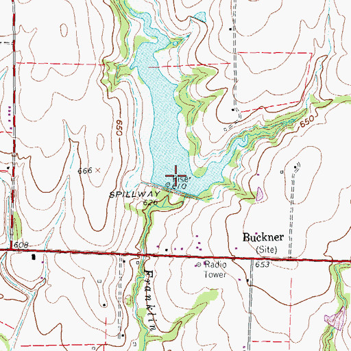 Topographic Map of Soil Conservation Service Site 4 Reservoir, TX