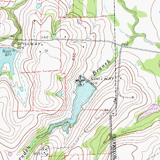 Topographic Map of Soil Conservation Service Site 3d Dam, TX