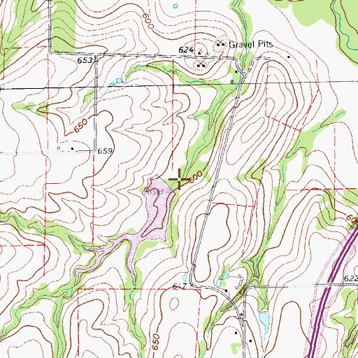 Topographic Map of Soil Conservation Service Site 17 Dam, TX