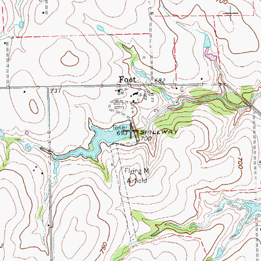 Topographic Map of Soil Conservation Service Site 3a Dam, TX