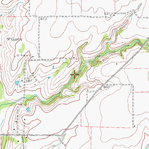 Topographic Map of Soil Conservation Service Site 53 Reservoir, TX