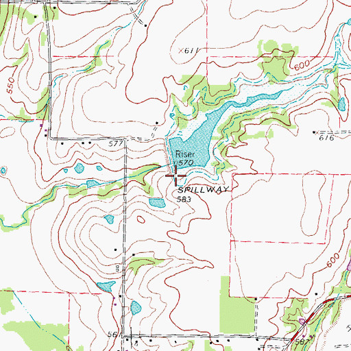 Topographic Map of Soil Conservation Service Site 24 Dam, TX