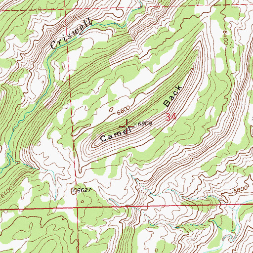 Topographic Map of Camel Back, CO