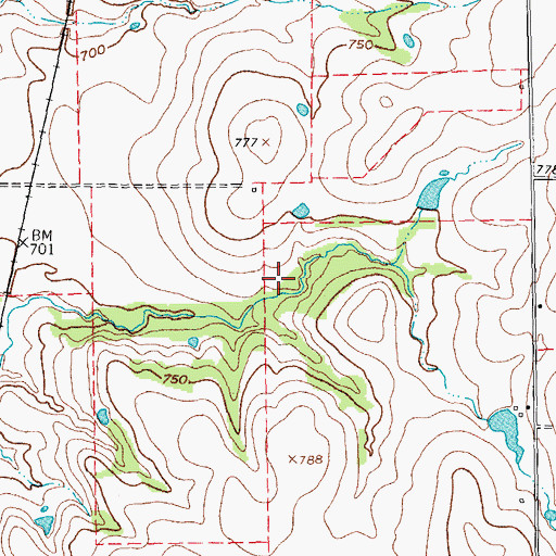 Topographic Map of Soil Conservation Service Site 18a Reservoir, TX