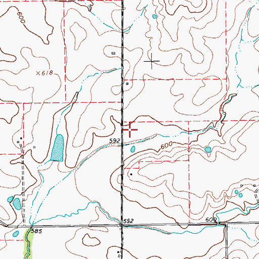 Topographic Map of Soil Conservation Service Site 19 Reservoir, TX
