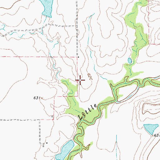 Topographic Map of Soil Conservation Service Site 12 Reservoir, TX