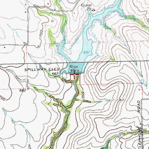 Topographic Map of Soil Conservation Service Site 43 Dam, TX