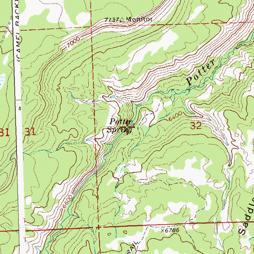 Topographic Map of Potter Spring, CO