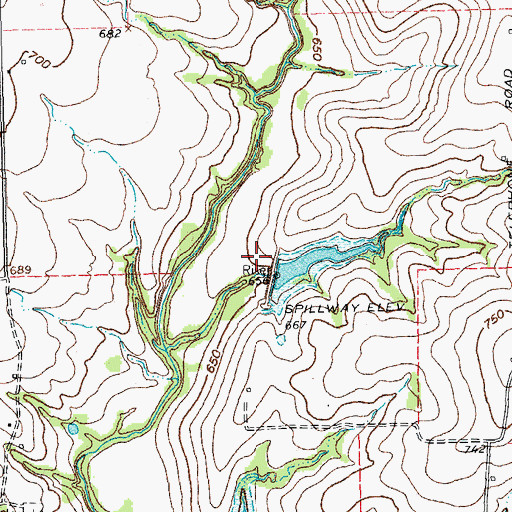 Topographic Map of Soil Conservation Service Site 44 Dam, TX