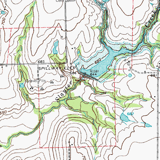 Topographic Map of Soil Conservation Service Site 46 Reservoir, TX