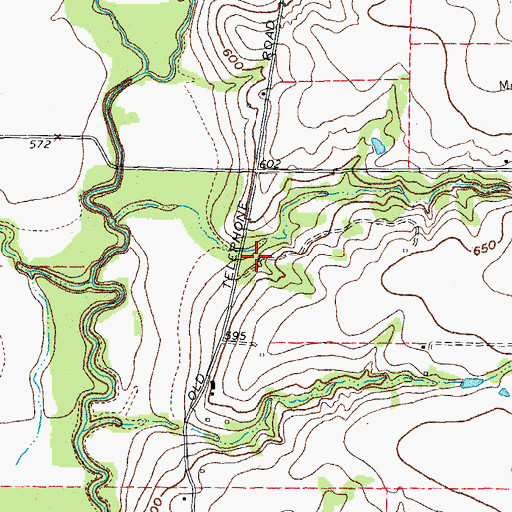 Topographic Map of Soil Conservation Service Site 48 Reservoir, TX