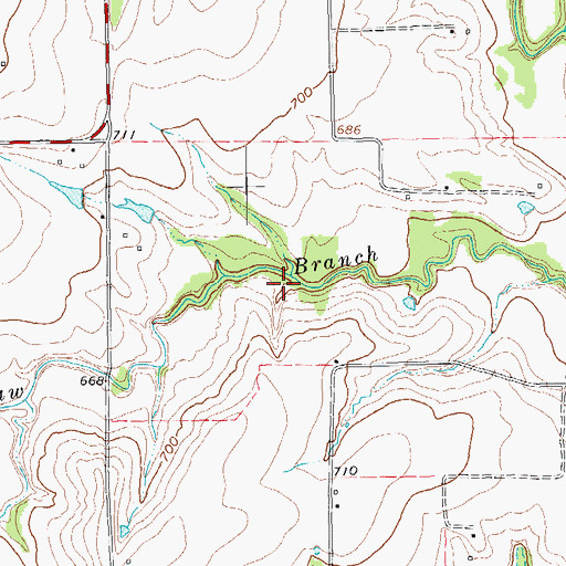 Topographic Map of Soil Conservation Service Site 8a Reservoir, TX