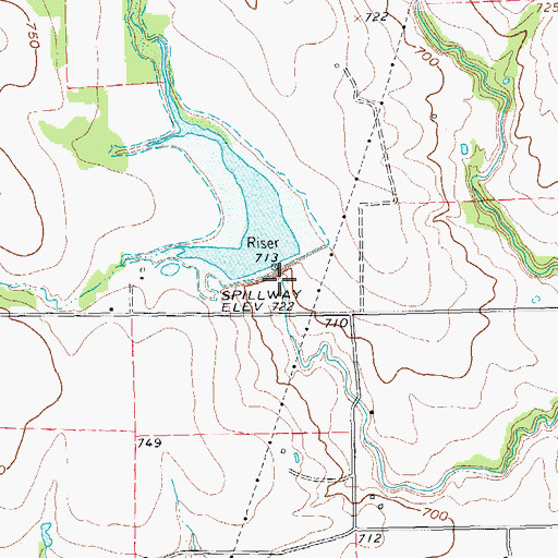 Topographic Map of Soil Conservation Service Site 8c Reservoir, TX
