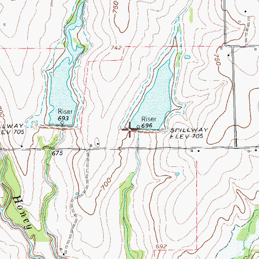 Topographic Map of Soil Conservation Service Site 8d Reservoir, TX