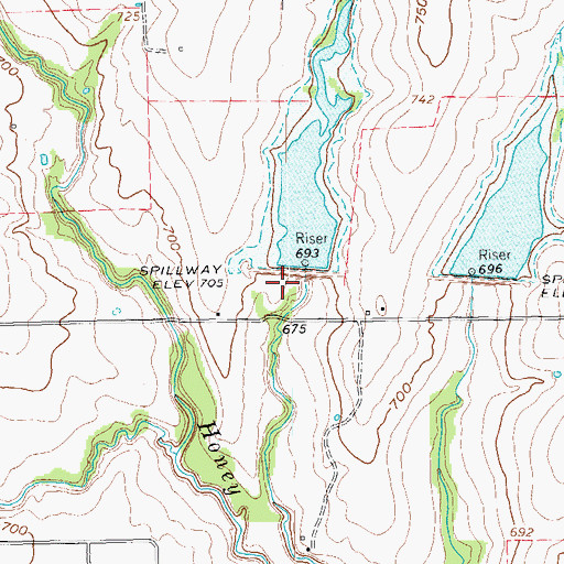 Topographic Map of Soil Conservation Service Site 8h Reservoir, TX