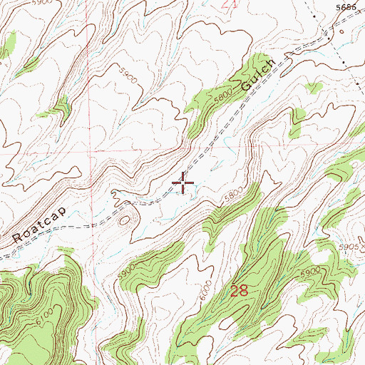 Topographic Map of East Fork Roatcap Gulch, CO