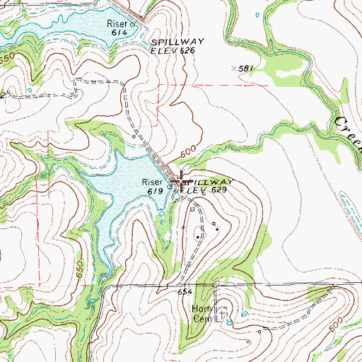 Topographic Map of Soil Conservation Service Site 16 Dam, TX