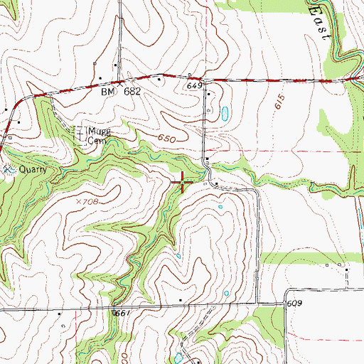 Topographic Map of Soil Conservation Service Site 32 Reservoir, TX