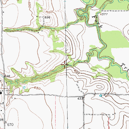 Topographic Map of Soil Conservation Service Site 34 Reservoir, TX