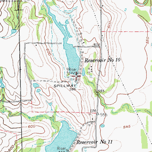 Topographic Map of Soil Conservation Service Site 10 Dam, TX